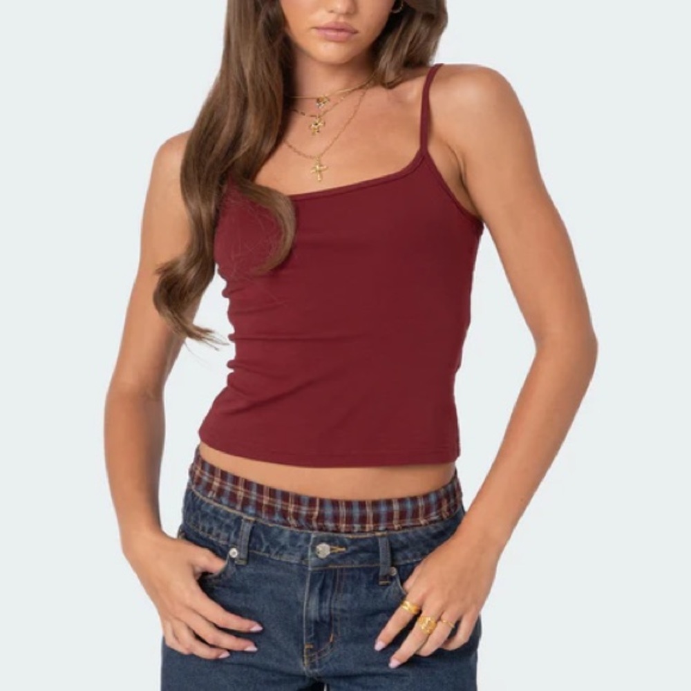 Edikted Red Camisole Tank Top Everyday Basic Casual